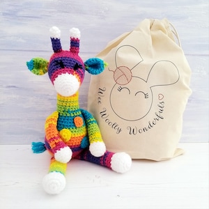 Crochet Kit - Sherbet the Rainbow Giraffe Luxury Crochet Kit. Complete Beginner Kit with Video Tutorials -  Learn to Crochet