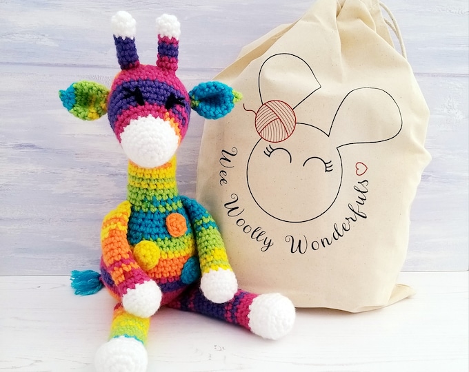 Crochet Kit - Sherbet the Rainbow Giraffe Luxury Crochet Kit. Complete Beginner Kit with Video Tutorials -  Learn to Crochet