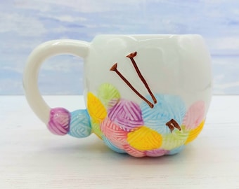 Fun novelty Knitting Mug or Desk Tidy - perfect gift for a craft loving person!