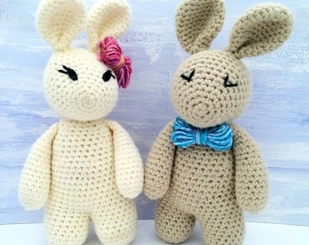 Bunny Rabbit Crochet Pattern - Cute Bunnies Pattern Amigurumi PDF Download