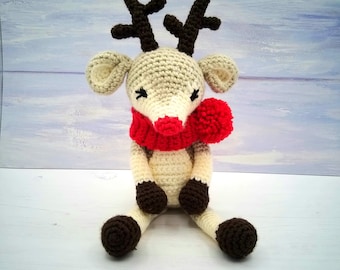 Reindeer Crochet Pattern - Cute Reindeer Pattern Amigurumi PDF Download