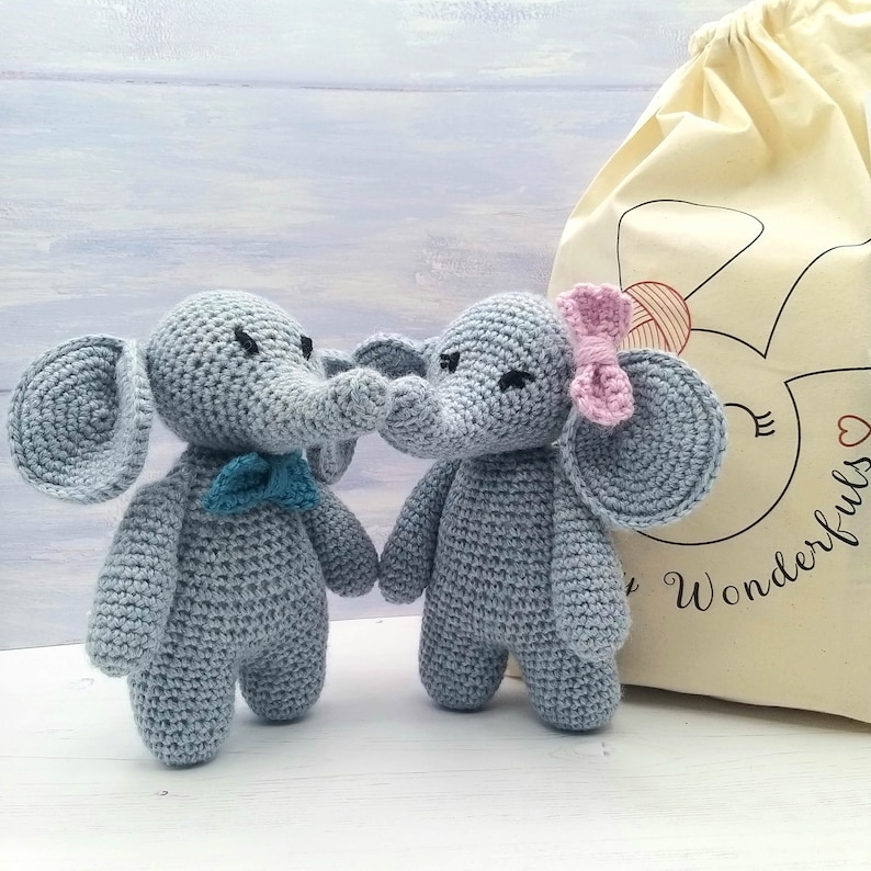 Elephant Crochet Kit Amigurumi Eli & Ella the Elephants Etsy UK