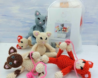 Kit de gatito a crochet - Patrón de gatito amigurumi - Gato a crochet