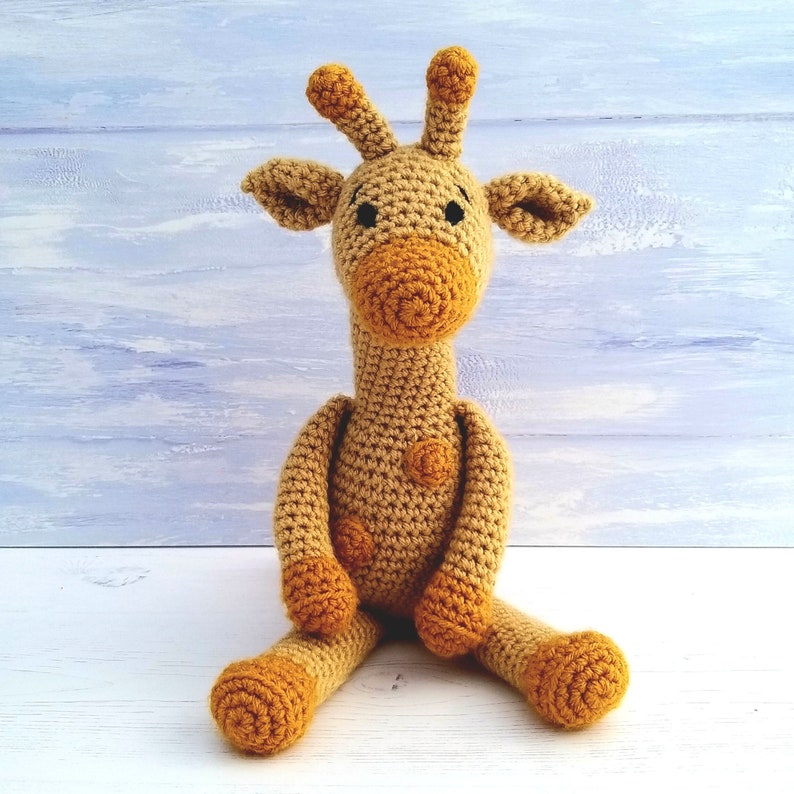 Crochet Kit Aimee the Giraffe Luxury Crochet Kit. Complete Beginner Kit with Video Tutorials to teach you step by step how to make her Yellow & Gold Aimee