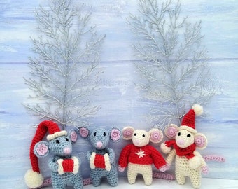Christmas Mice Crochet Pattern - Cute Mouse Pattern PDF Download