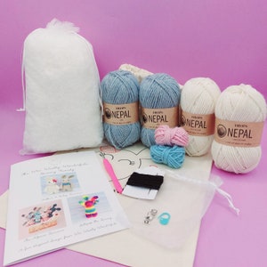 Crochet Kit Luxury Alpaca Twin Bunny Rabbit Beginner Kit Craft gift Birthday gift Mothers Day Luxury Treat Learn to crochet image 3