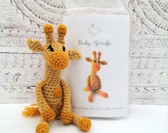 Kit de crochet - Kit de crochet de jirafa bebé - Patrón de jirafa amigurumi - Lindo kit de crochet de jirafa