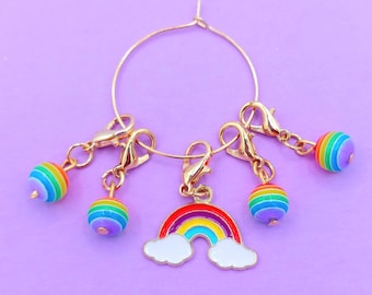 Stitch Markers - Crochet and Knitting Rainbow Stitch Marker Set