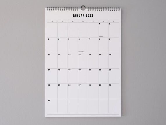 Jahresplaner 2022 Wandkalender A3 Jahresplaner 2022 Wandkalender A3