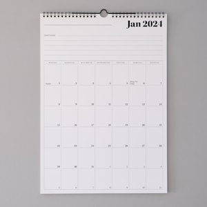 Monatskalender 2024 "Block" Titelseite designed by memare, schlichter Kalender mit ganz viel Platz für Notizen