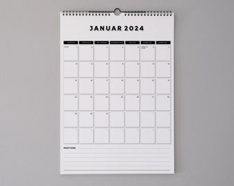 Großer Monats-Kalender 2024 / 2025 "Boxes" | Wandkalender A3 | Geschenk für Neuanfang, Einzug, Umzug, Semesterbeginn, Studenten