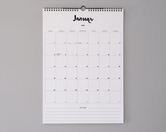 Monatskalender 2026 / 2027 ‚Letter‘ A3 | Minimalistischer Wandkalender für Zuhause & Alltag | Startmonat frei wählbar
