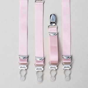 Pink Stocking Suspenders: Detachable Garter Straps, Set of 4