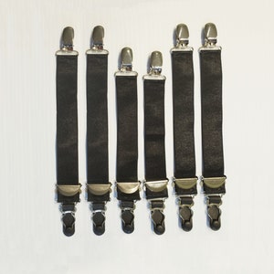 1&quot; (25mm) wide Suspenders/garters for stockings, tall socks, leg warmers, attachable to shorts, and lingerie. Accessories for stockings.