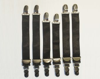1" (25mm) wide Suspenders/garters for stockings, tall socks, leg warmers, attachable to shorts, and lingerie. Accessories for stockings.