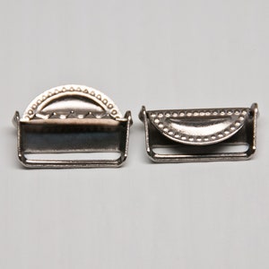 Garter strap buckles, adjusters 20mm (3/4 in) metal 1 dozen.