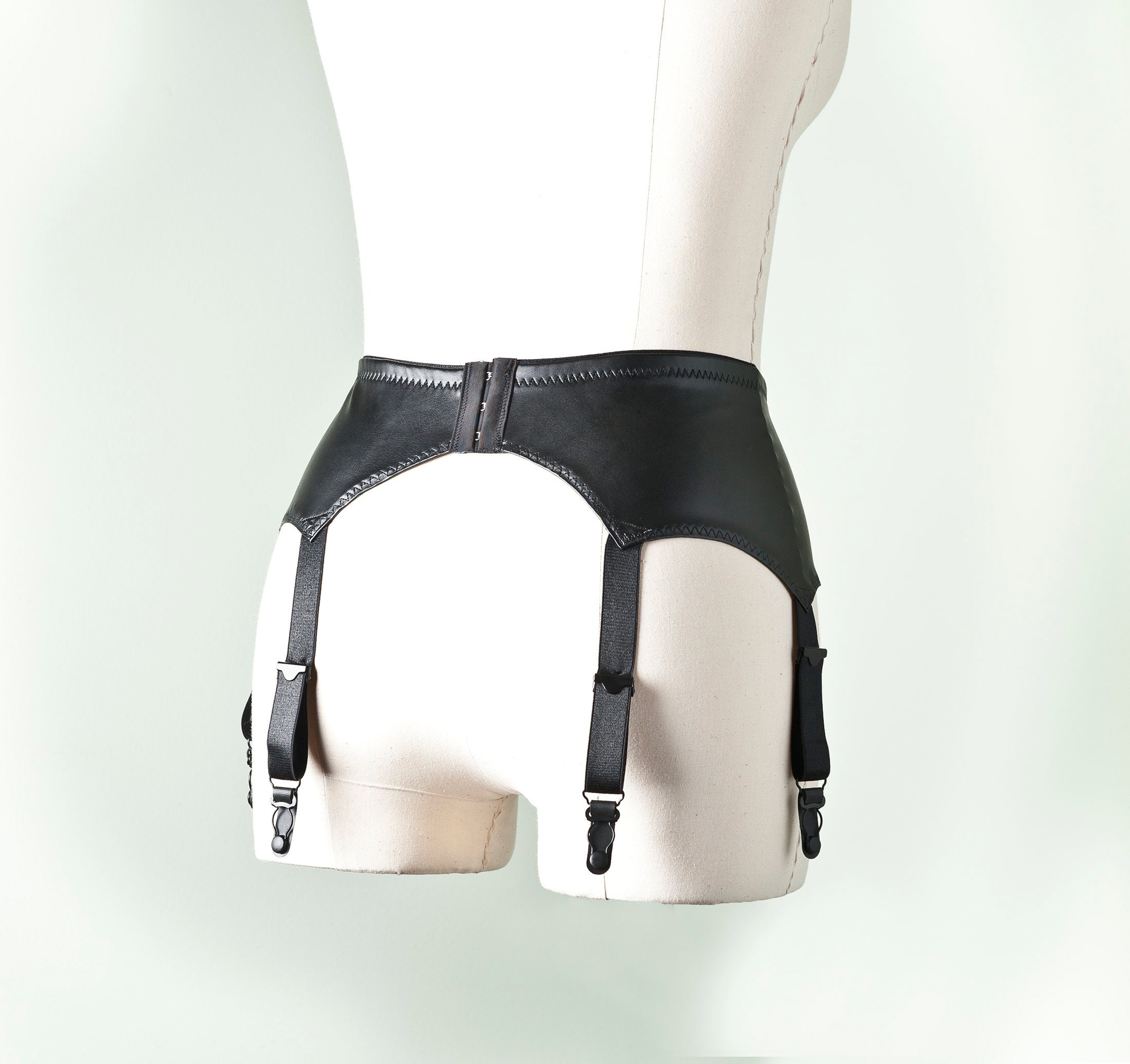 Faux Leather Garter Belt / Suspender Belt With 6 Straps and 6 Etsy UK