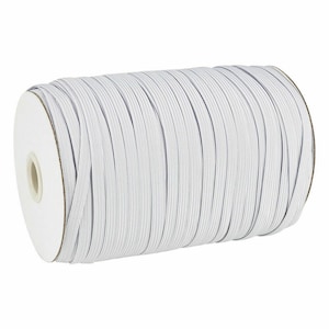 White Flat Elastic: 1/4&quot; Knit Cord for Sewing, DIY Masks