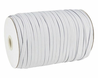 Black & White Knit Elastic Cord (5mm): Face Mask Sewing Band