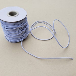 White Round Elastic Cord String Thread for DIY face mask Making 2 mm - 1/8"