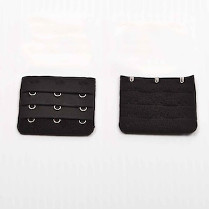Bra Extenders, (2, 1/4&quot;) width, Extension 3 hook, Hook and Eyes, 3 rows, 1 Pair,  Black color, Lingerie supplies.