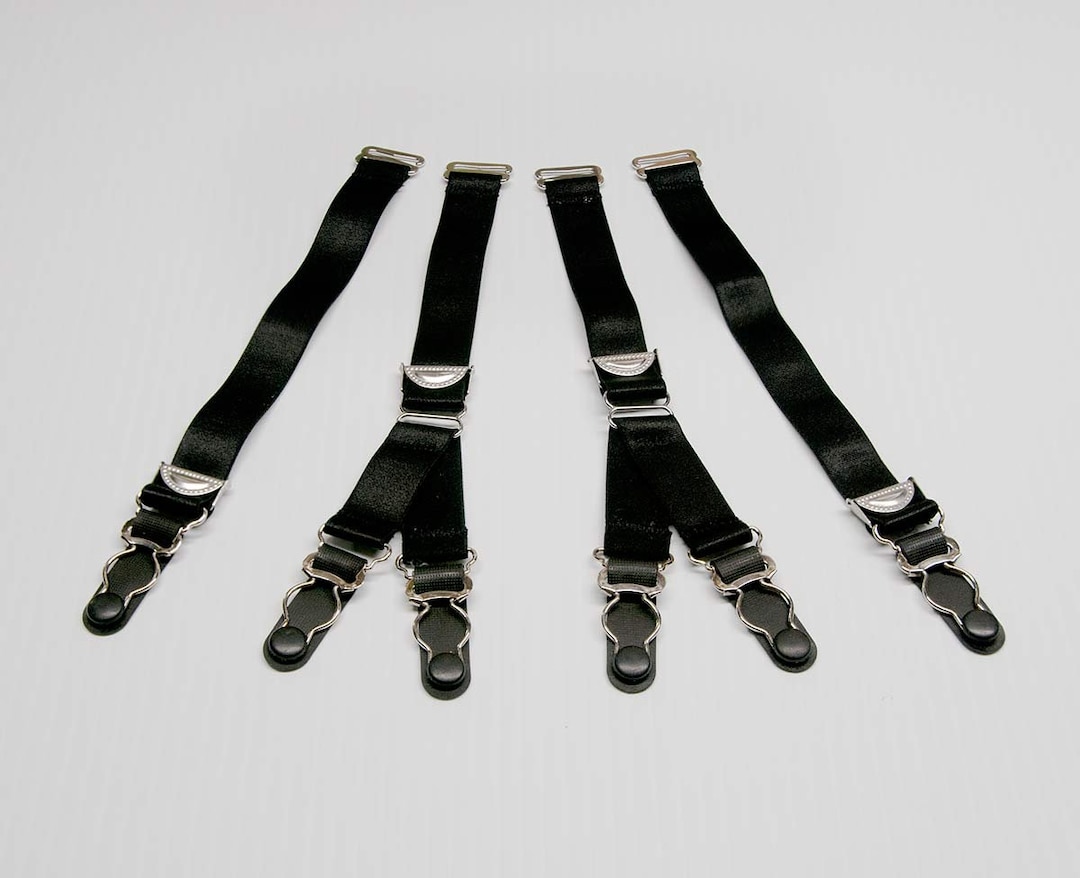 Detachable Satin Garters With Stocking Clips: Adjustable Y & I Shape - Etsy