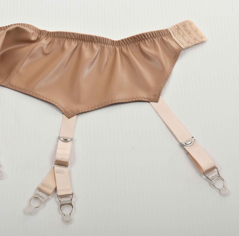 Tan Color Faux Leather Garter Belt / Suspender Belt With 6 Etsy Australia