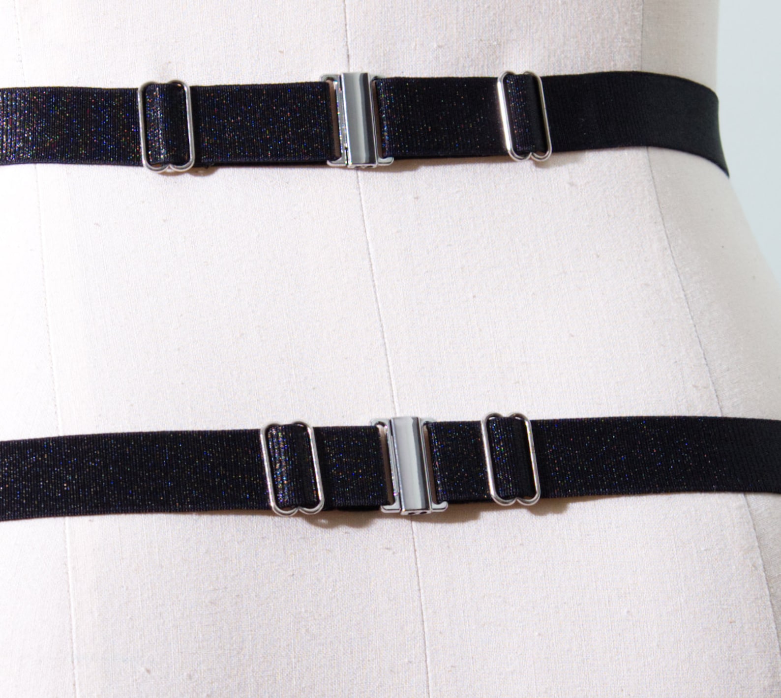 Shine Elastic Garter Belt Wide Elastic Straps and Back Etsy