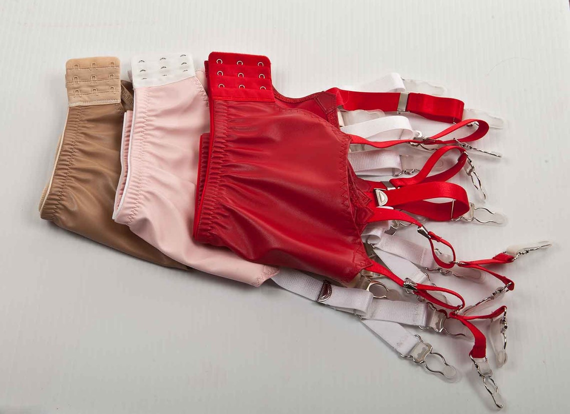 Light Pink Color Faux Leather Garter Belt / Suspender Belt Etsy