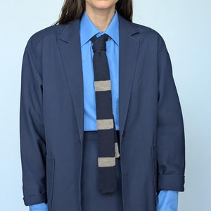 Women&#39;s Vintage Wool Suit – Classic Navy 2-Piece Set Skirt and Blazer