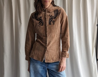 Women's Brown Suede Leather Jacket Blazer Vintage