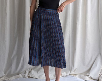 Vintage Pleated Maxi Shiny Skirt