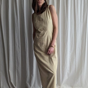 Women&#39;s 80s Vintage Yellow Maxi Dress
