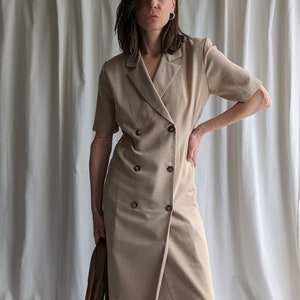 womens beige shirt dress Women's Beige Short-Sleeved Shirt Dress