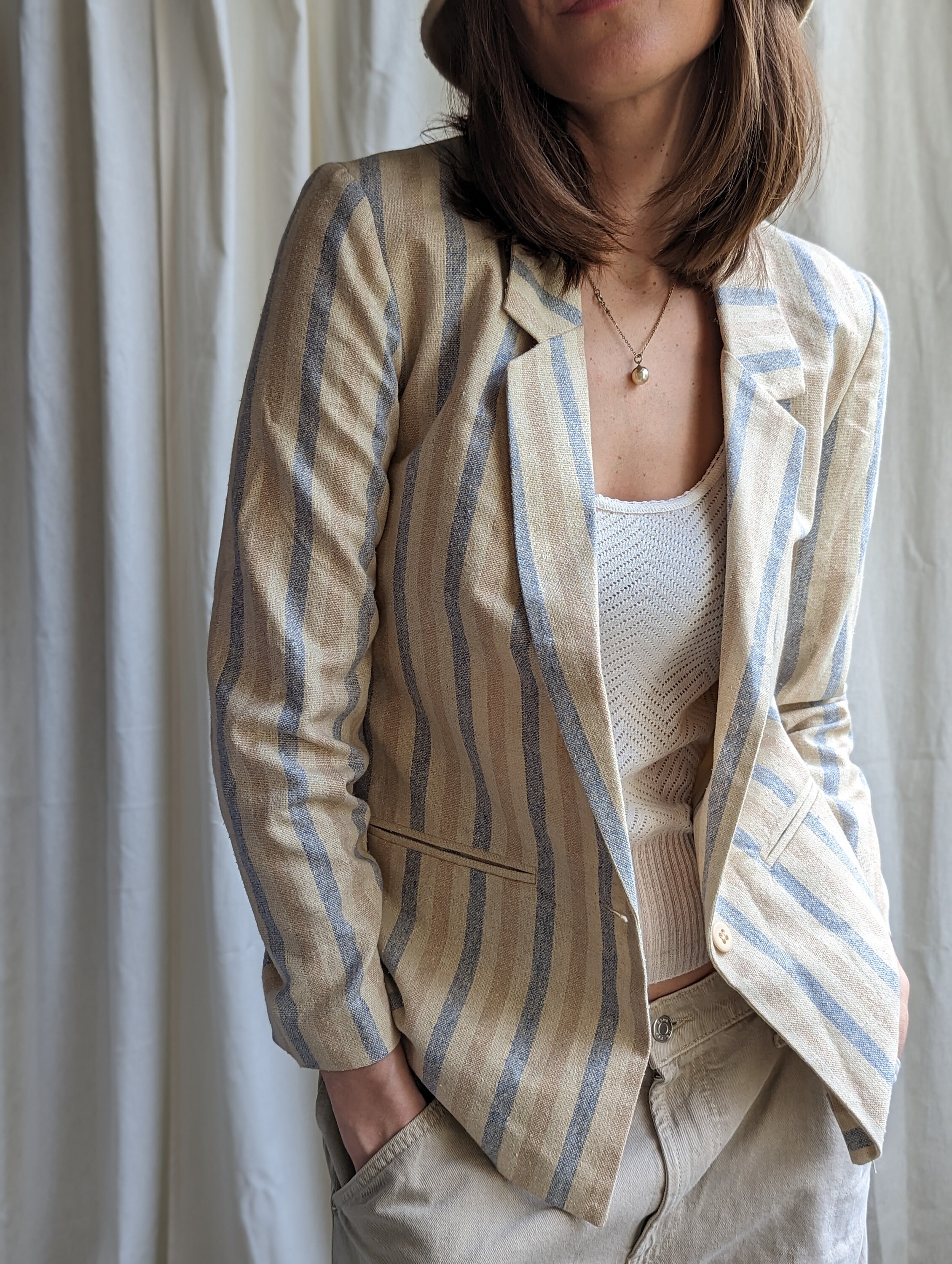 Striped blazer womens uk top
