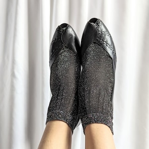 Vintage Schwarze Leder Peep Toe Schuhe Kleine Absatz Grösse 37