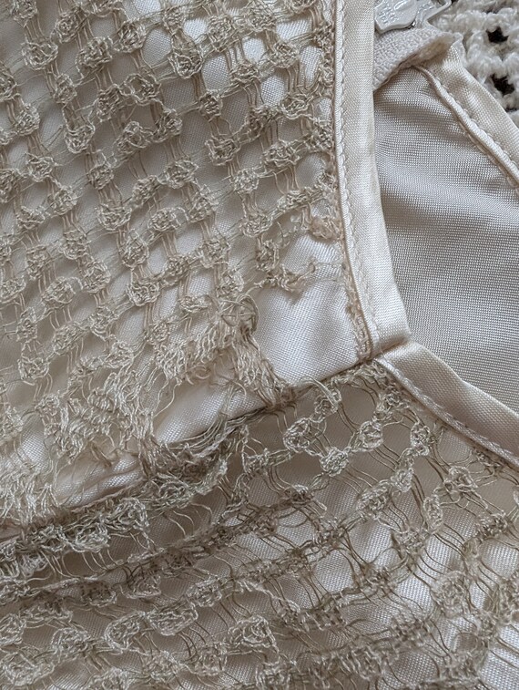 Vintage Cream Lace Mini Dress With Belt - Romantic Elegant