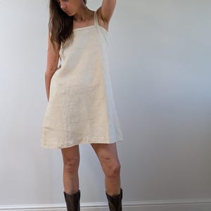 Antique White Cotton Chemise Dress with Eyelet Trim & Monogram – French Vintage Nightdress