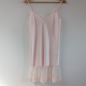 Vintage Silky Pal Pink Lace Nightgown Dress | Elegant Sleeveless Sleepwear, Romantic Lingerie for Special Occasions