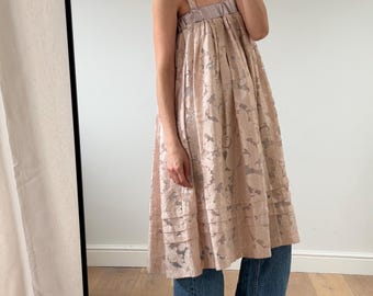 Pink Blush Lace Dress, Floral A Line, Cottagecore Prairie Maternity Dress, Size M-L