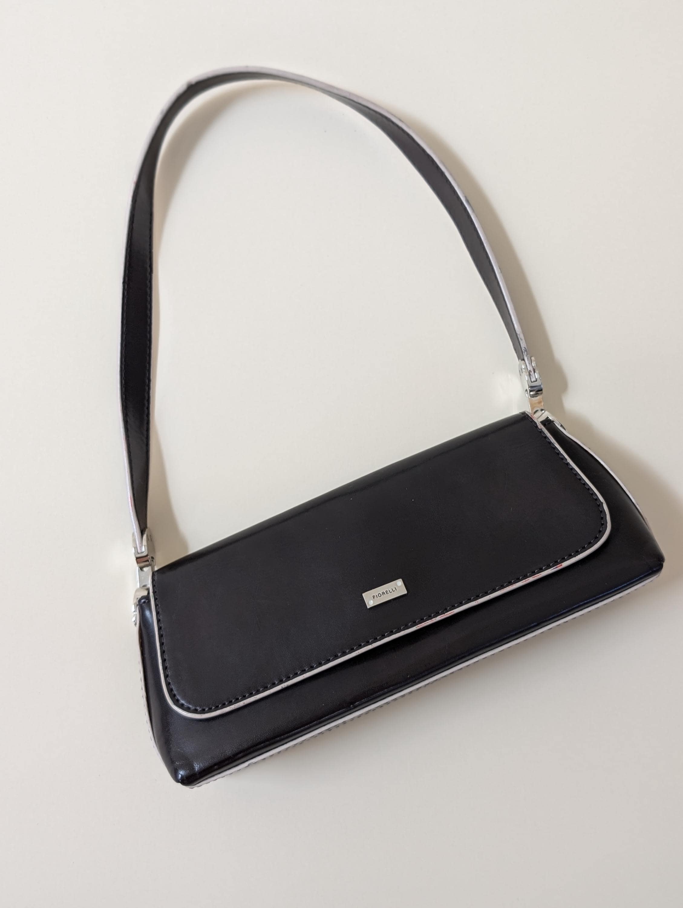 Vintage Dark Brown Shoulder Bag Small 90s Faux Leather Handbag