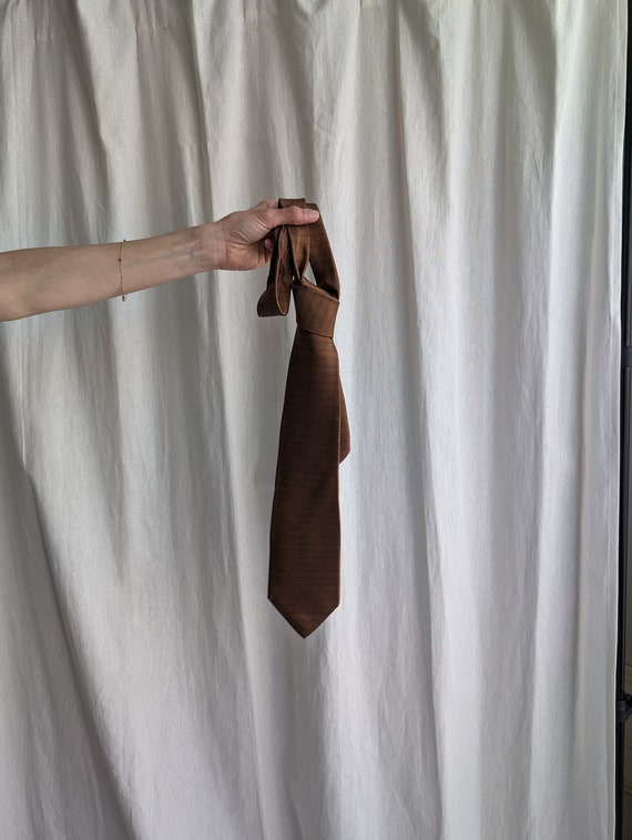 Vintage Graphic Brown Silk Necktie from DKNY - image 6