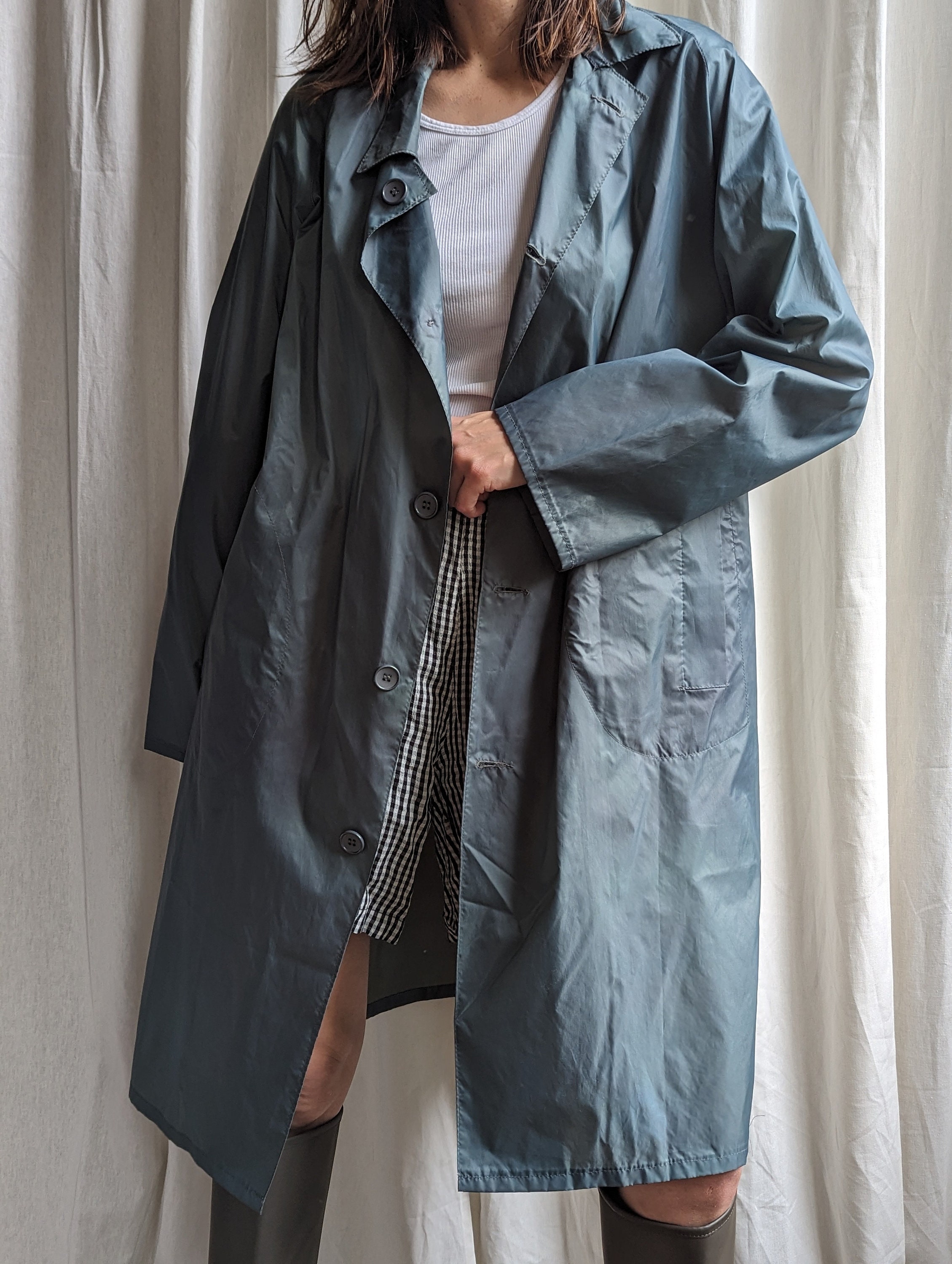 Vintage nylon raincoat sales