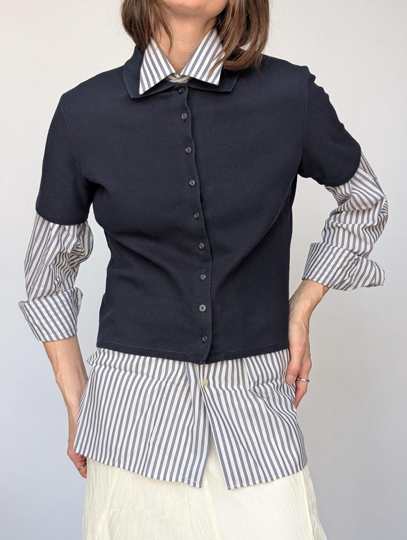トップス vintage navy knit polo sullen ours トップス vintage navy knit polo sullen ours Men's 70s Knit