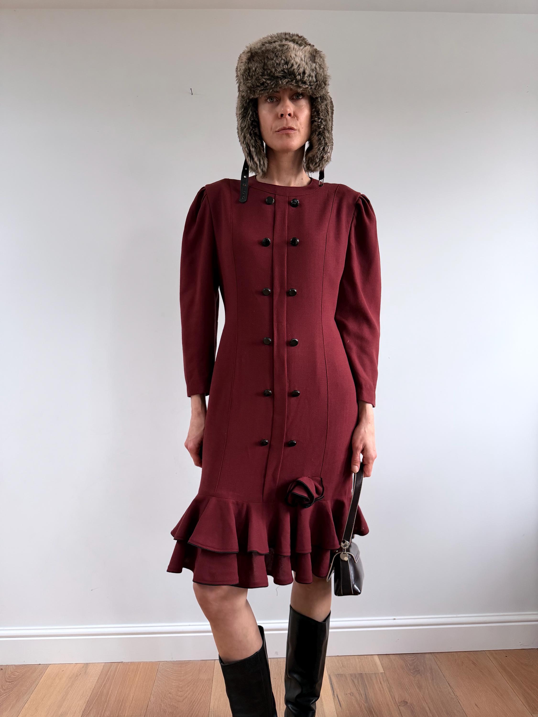 Burgundy Sweater Dress - Etsy UK