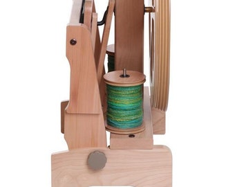 Ashford, Spinning, Wheels, Kiwi 3, unfinished, double treadle, folding treadles, 3 speed whorl, Scotch tension