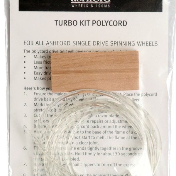 Ashford Turbo Kit Polycord, for ALL Ashford Single Drive Spinning Wheels, 2000 x 2.0mm, Adjustable