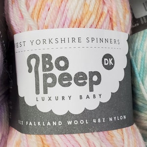 Bo Peep Luxury Baby yarn, 52/48 Falkland wool/nylon blend, DK weight, baby items and toys
