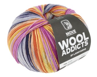 Lang Wool Addicts Move, Sock yarn, 75/25 Extrafine SW Merino and Nylon, 437 yards/100 grams