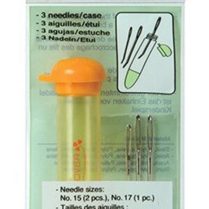 Clover #3121, Darning Needle Set, 3 per set, screw top case, curved tips